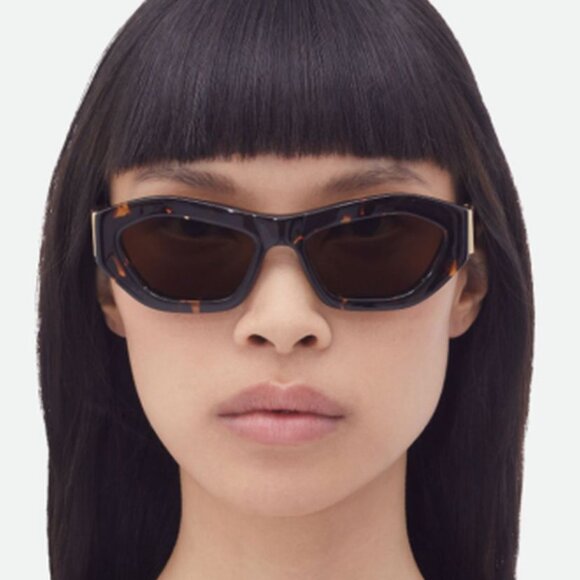 NWT BOTTEGA VENETA SUNGLASSES WOMEN HAVANA SQUARE EYEWEAR